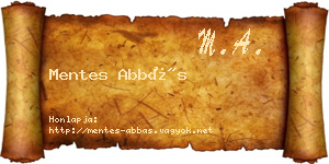 Mentes Abbás névjegykártya